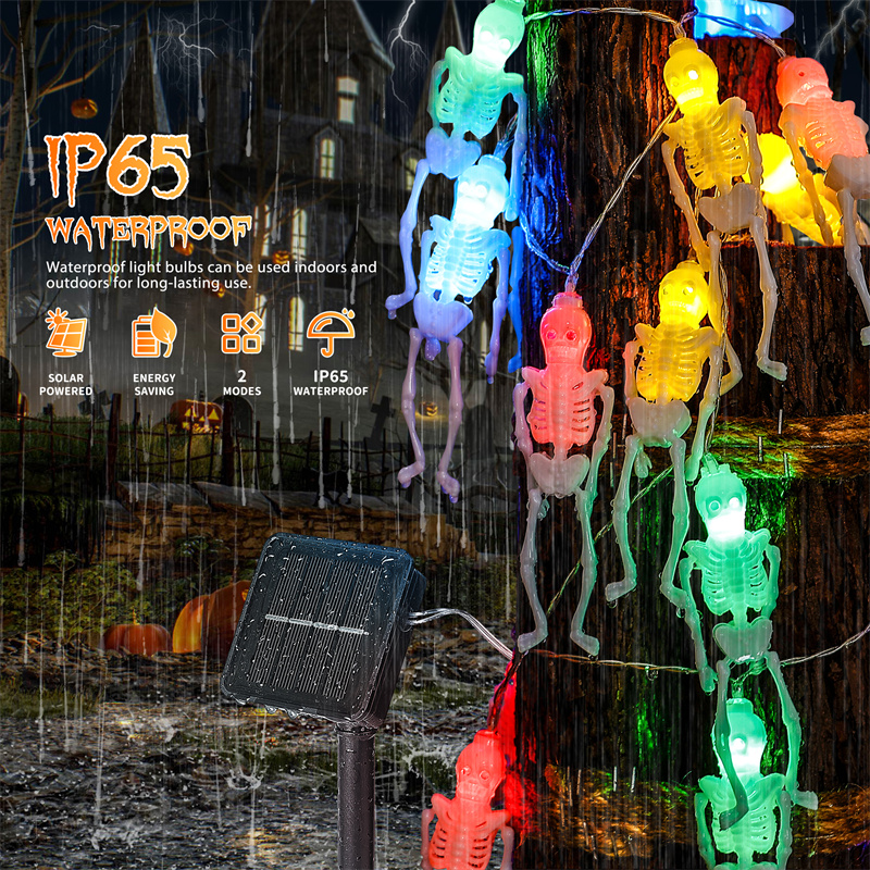 10 Ft 20 LED Skeletons Halloween Lights