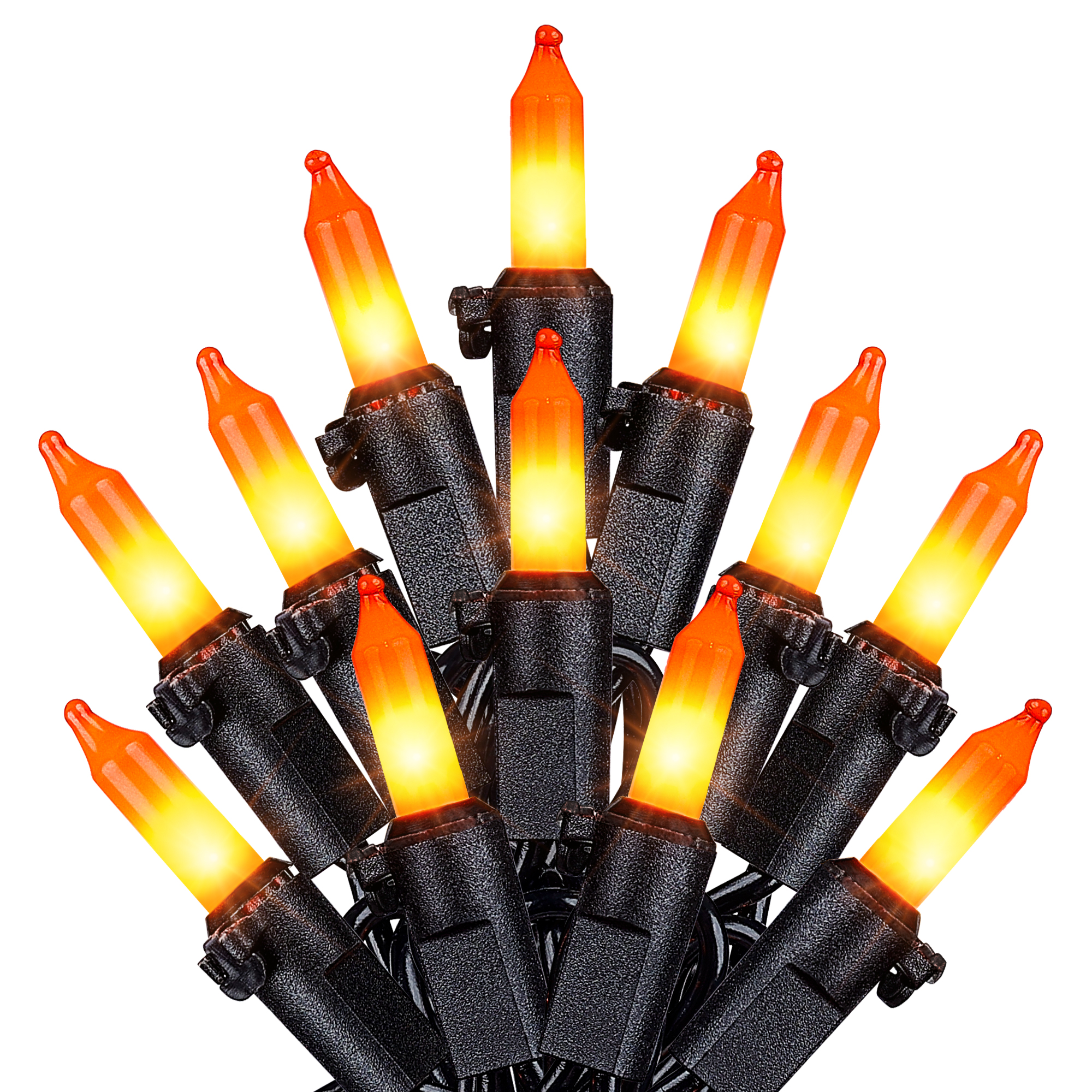 Black Wire Orange Halloween Light