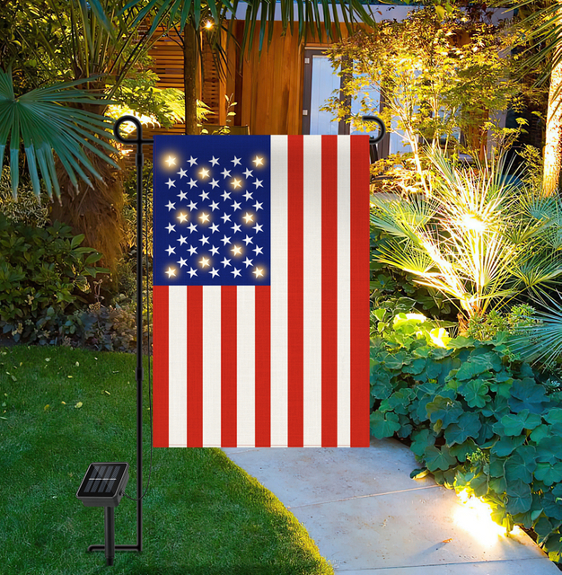 Solar Panel Americian Garden Flag