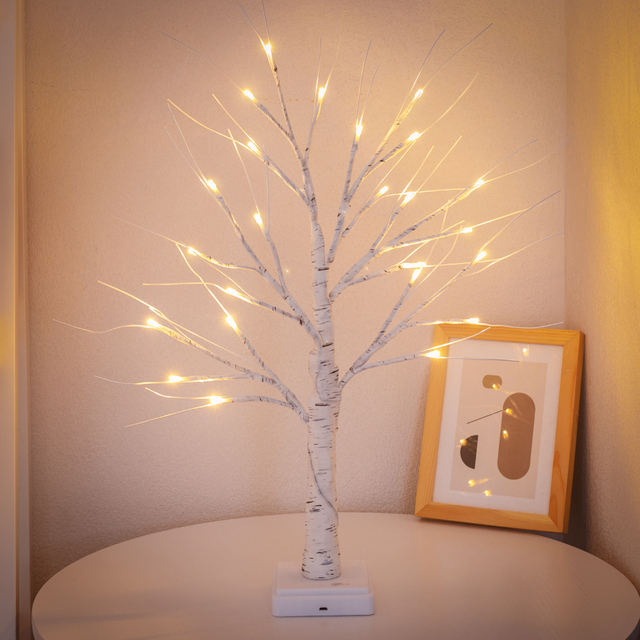 2FT 48 LED Birch Tree Light with Timer