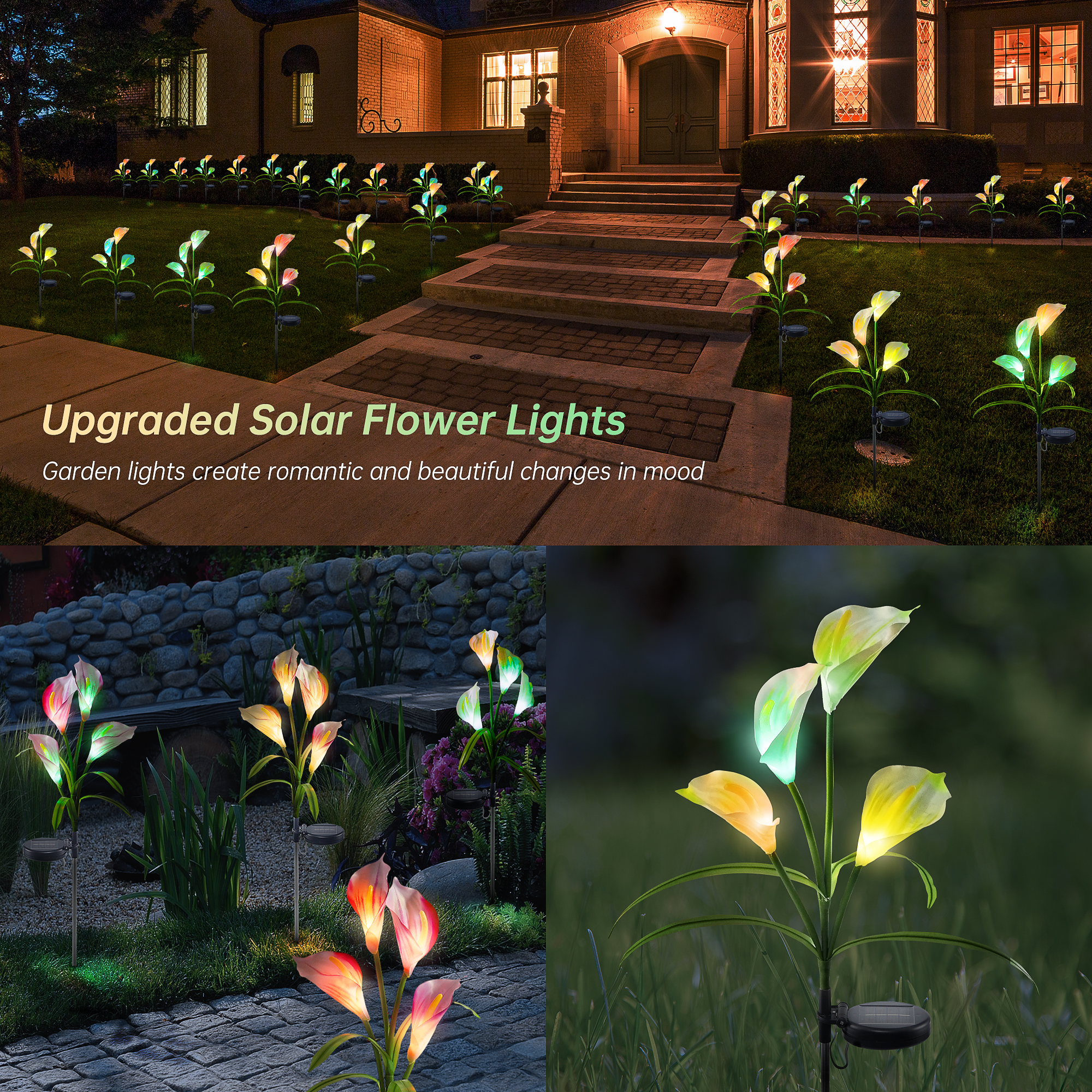 7 Color Calla Lily Solar Flower Lights