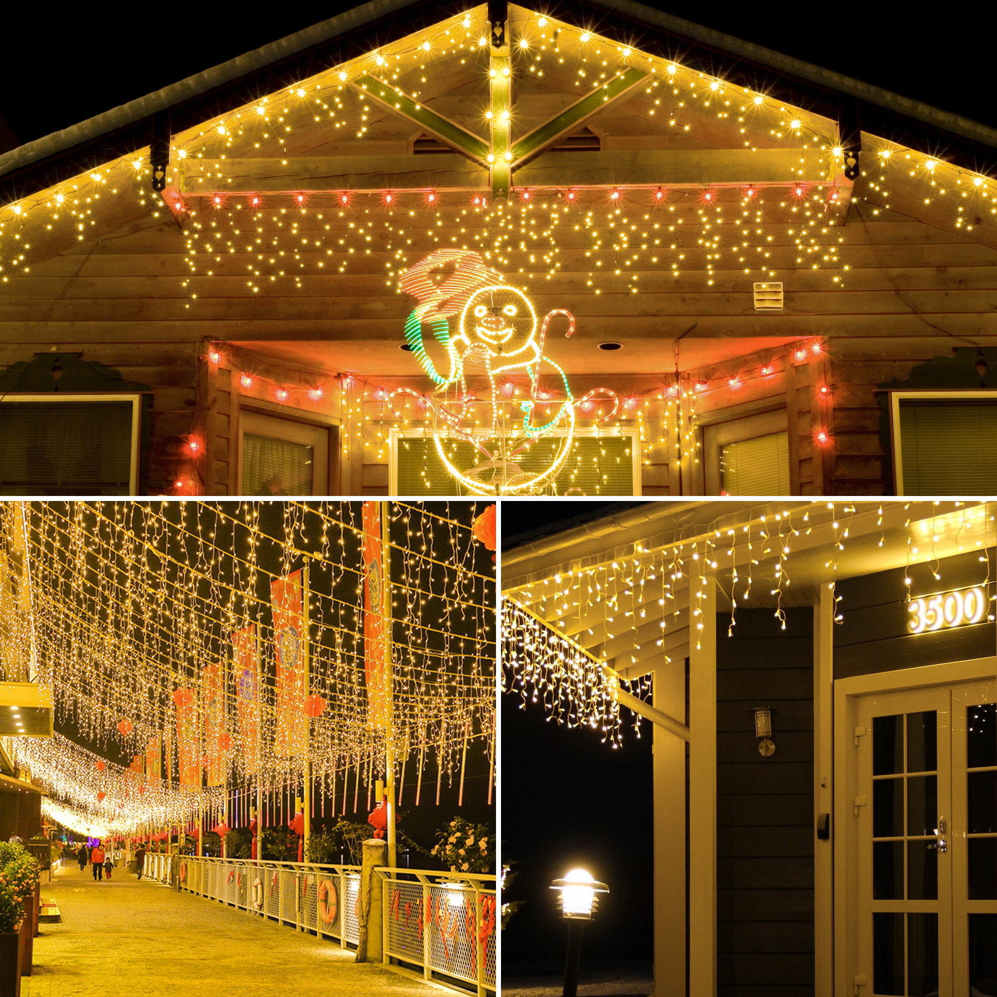 House Eaves Decoration Christmas Icicle Lights