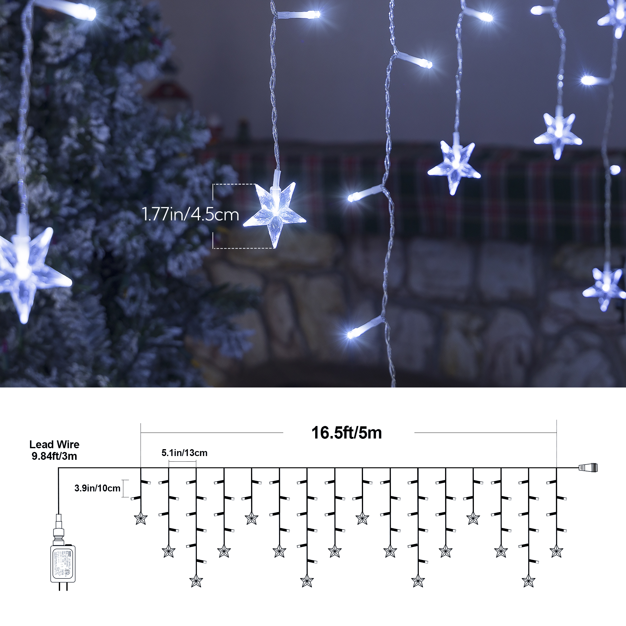 Christmas Twinkle Star Iciclelights