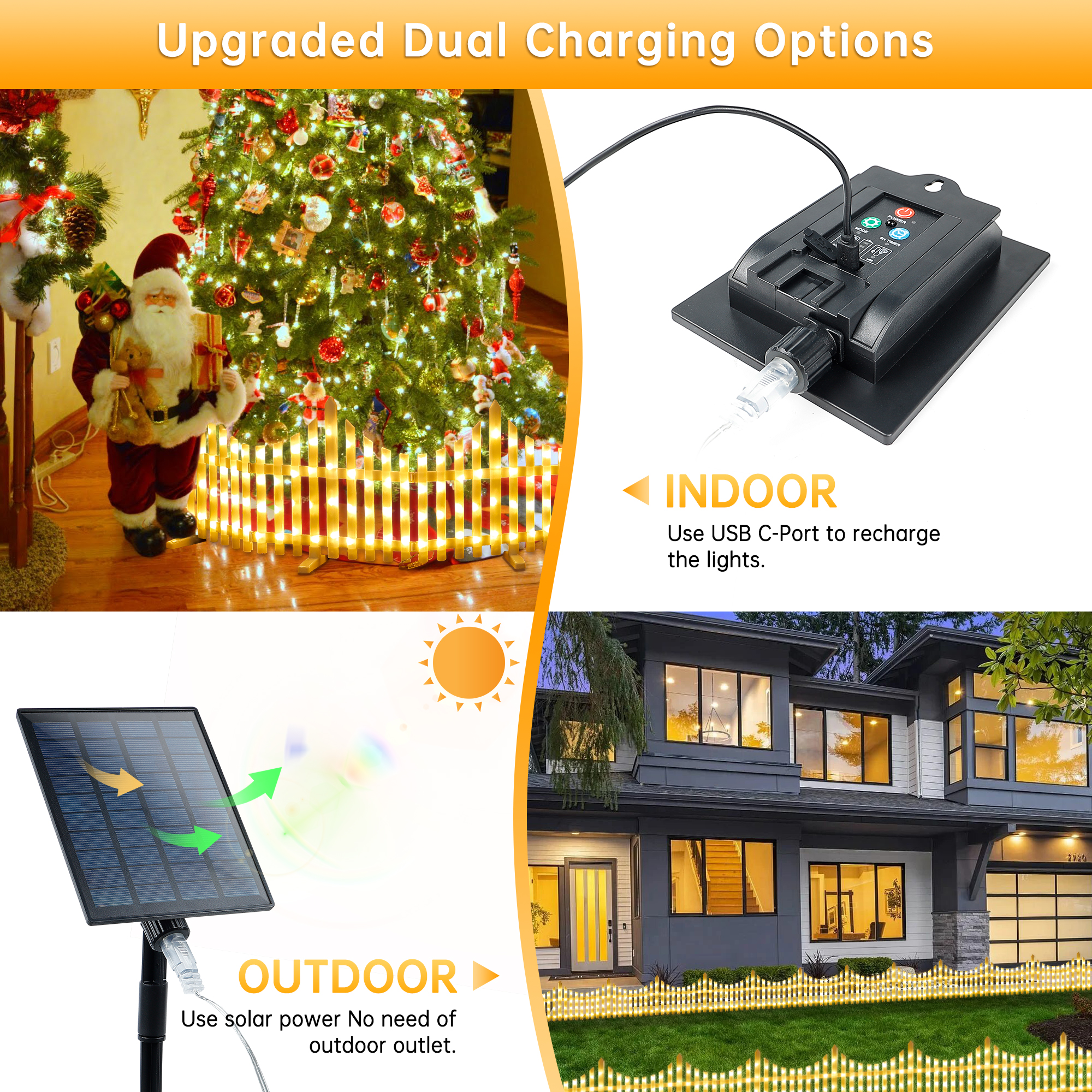 2024 New Design Lighted Solar Fence