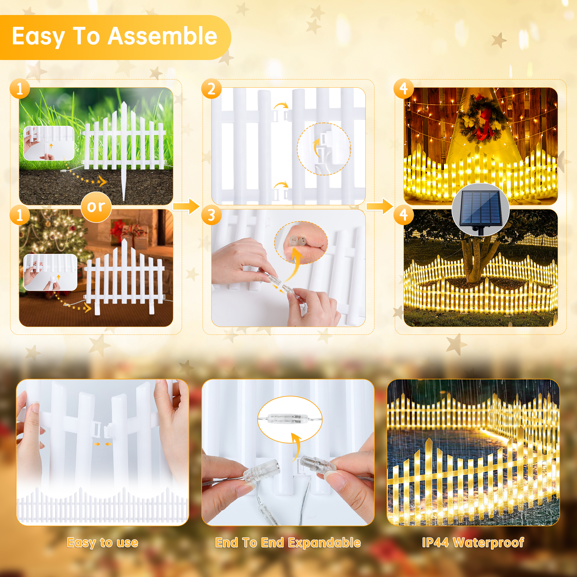 2024 New Design Lighted Solar Fence