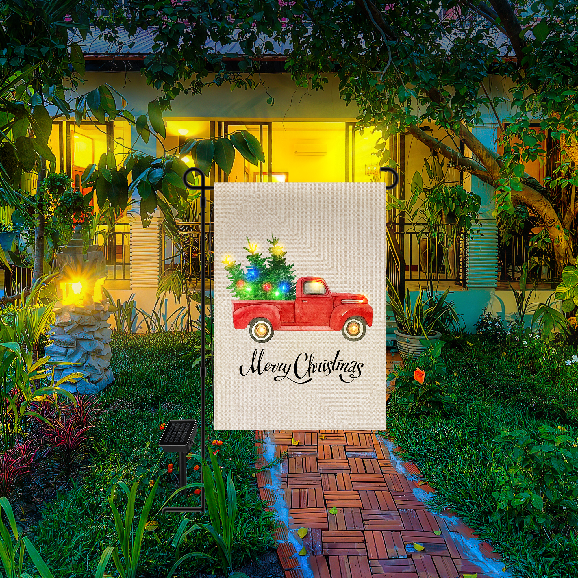 Christmas Decor Garden Truck Flag