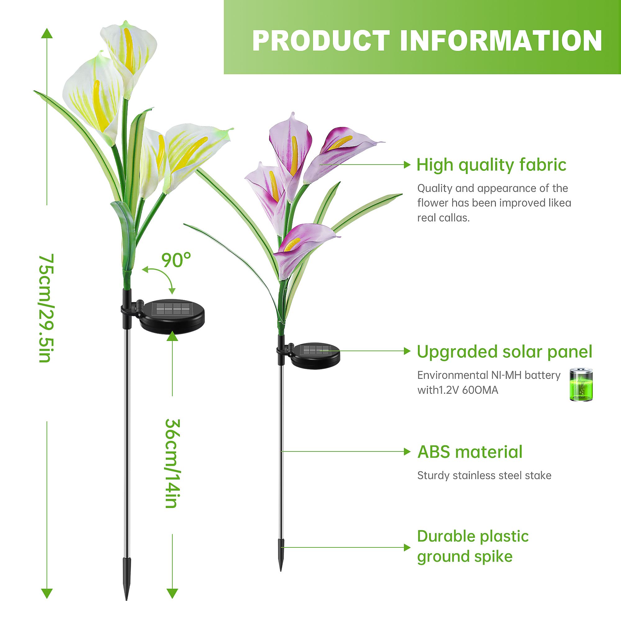 Calla Lily Solar Flower Lights
