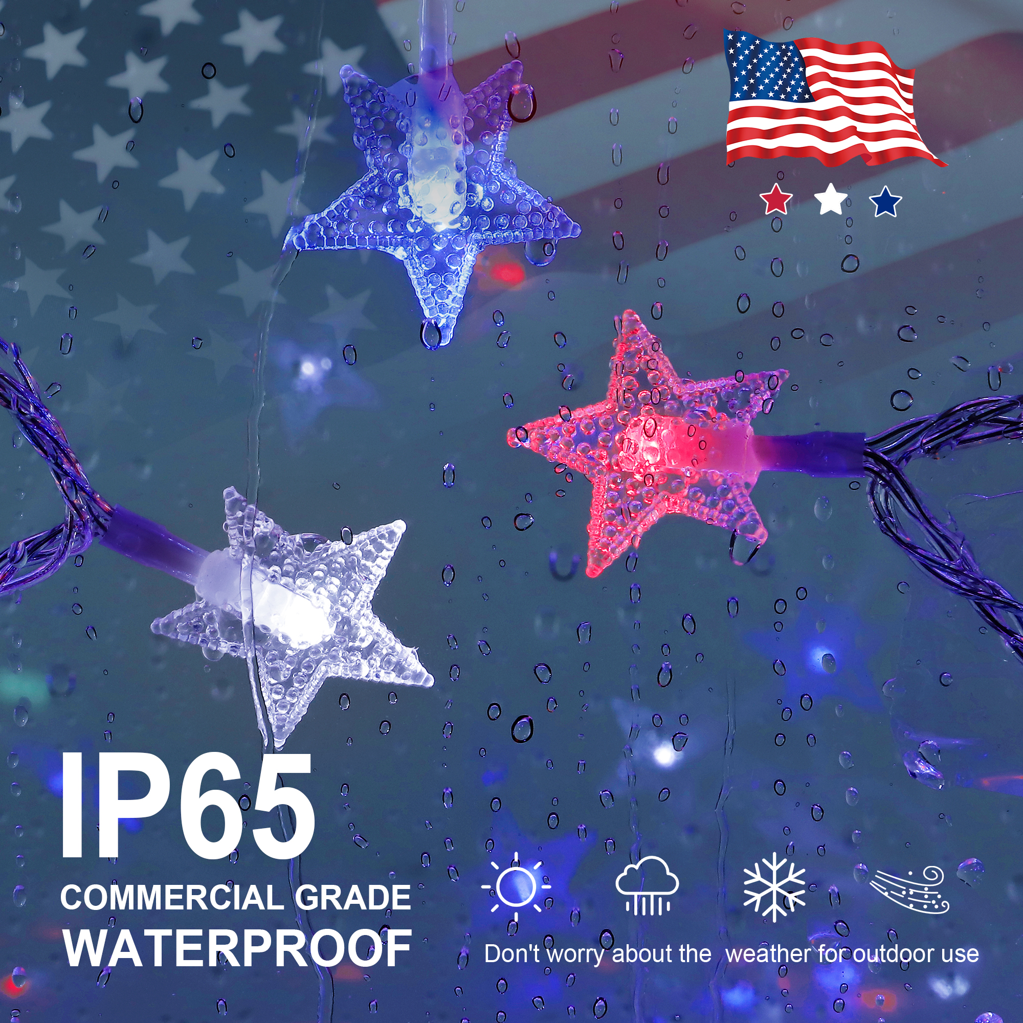 100LED Independence Day Fairy Star Light