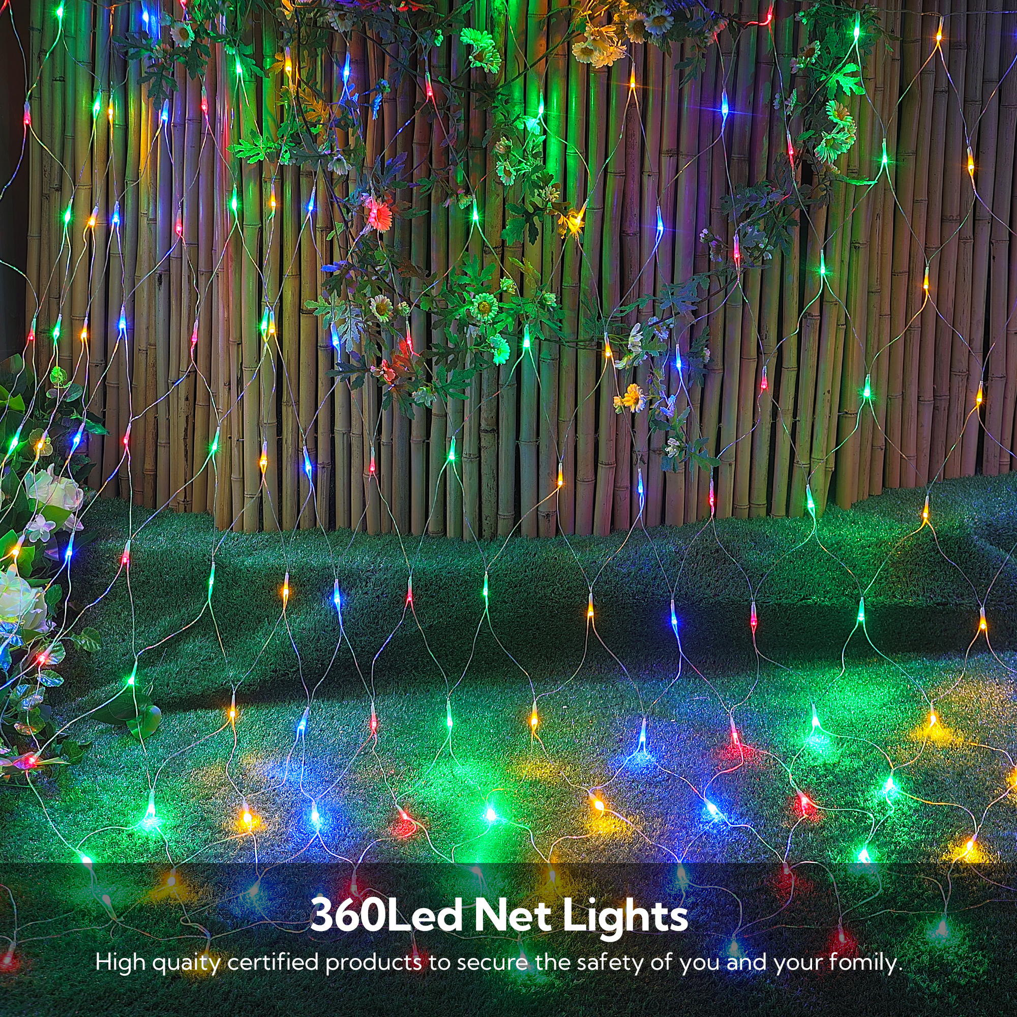 360 LED Multicolor Net String Lights