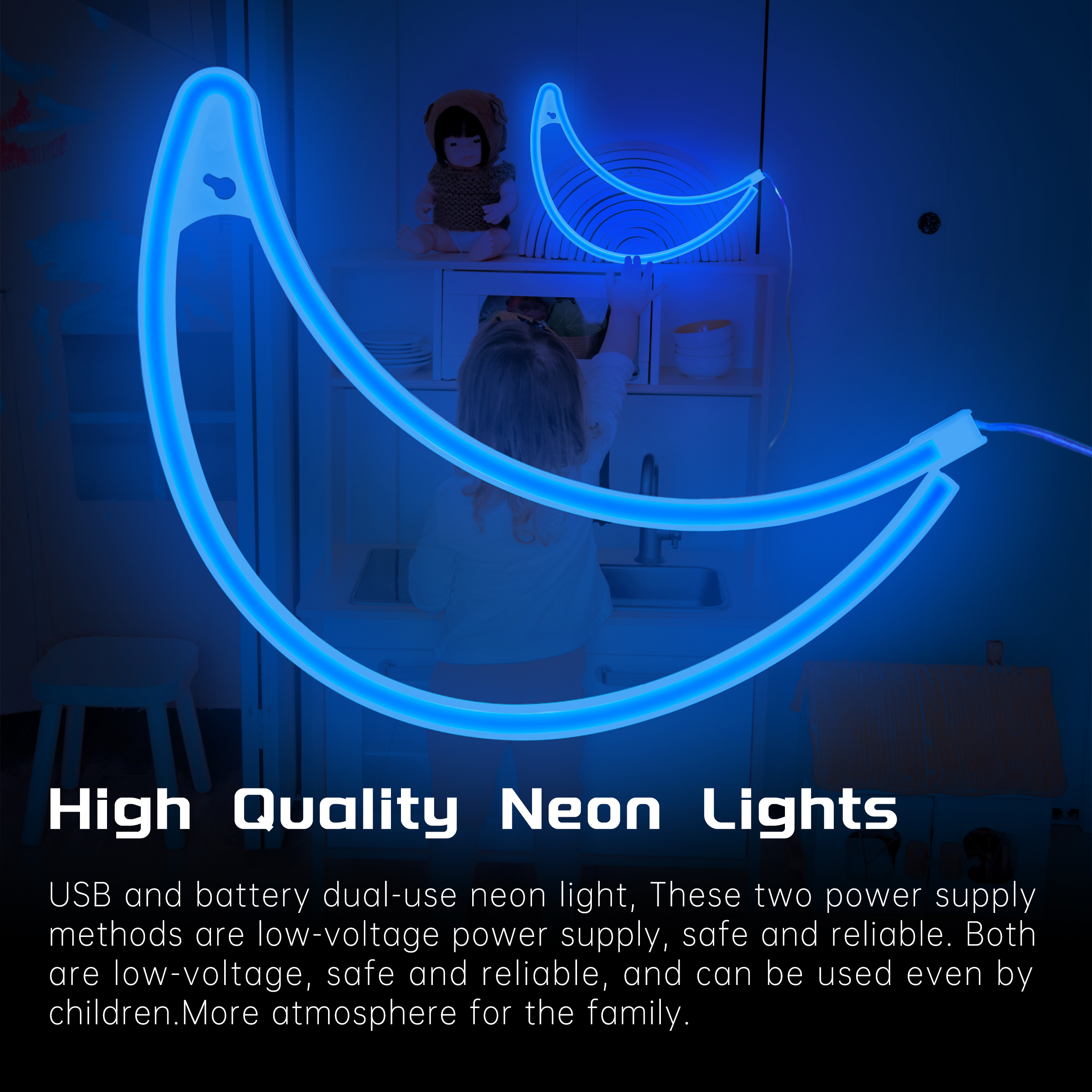 Blue Moon Neon Light