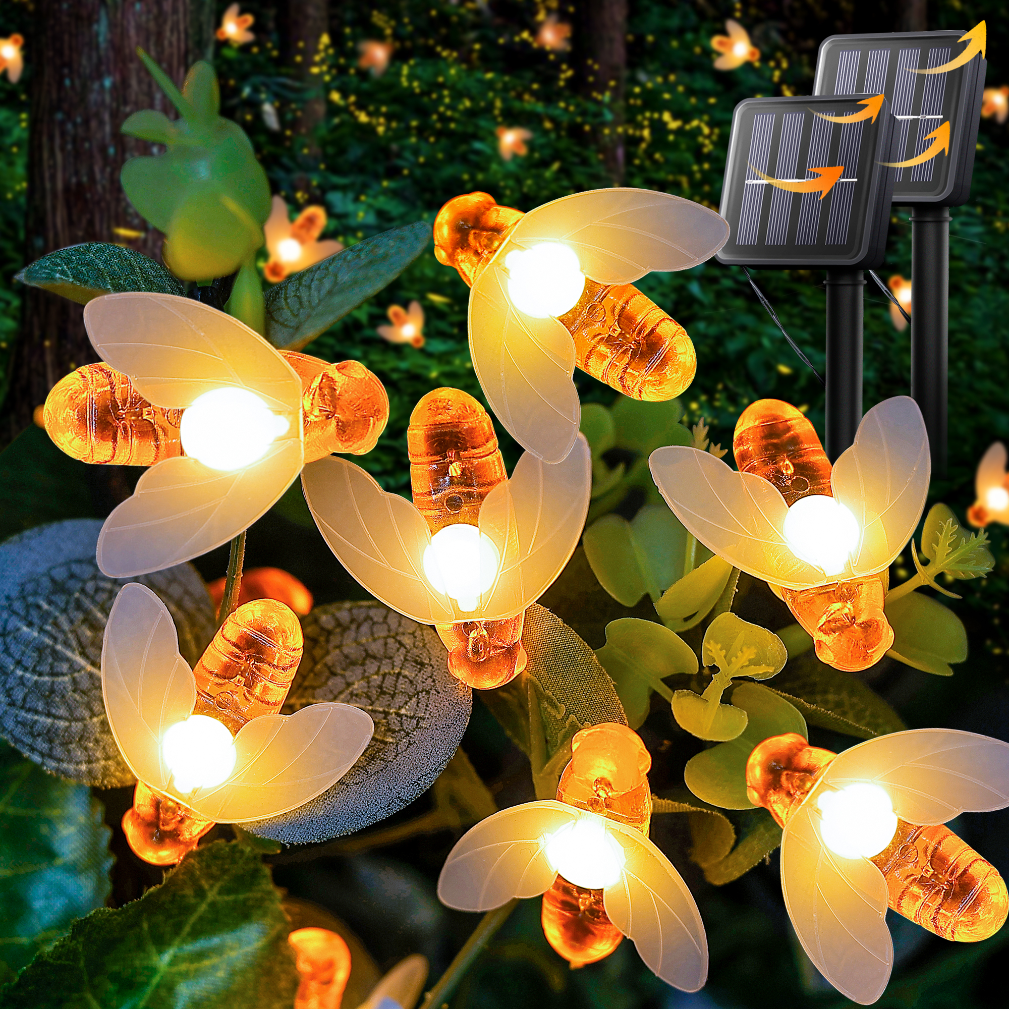 30LED Waterproof Solar Bee String Lights