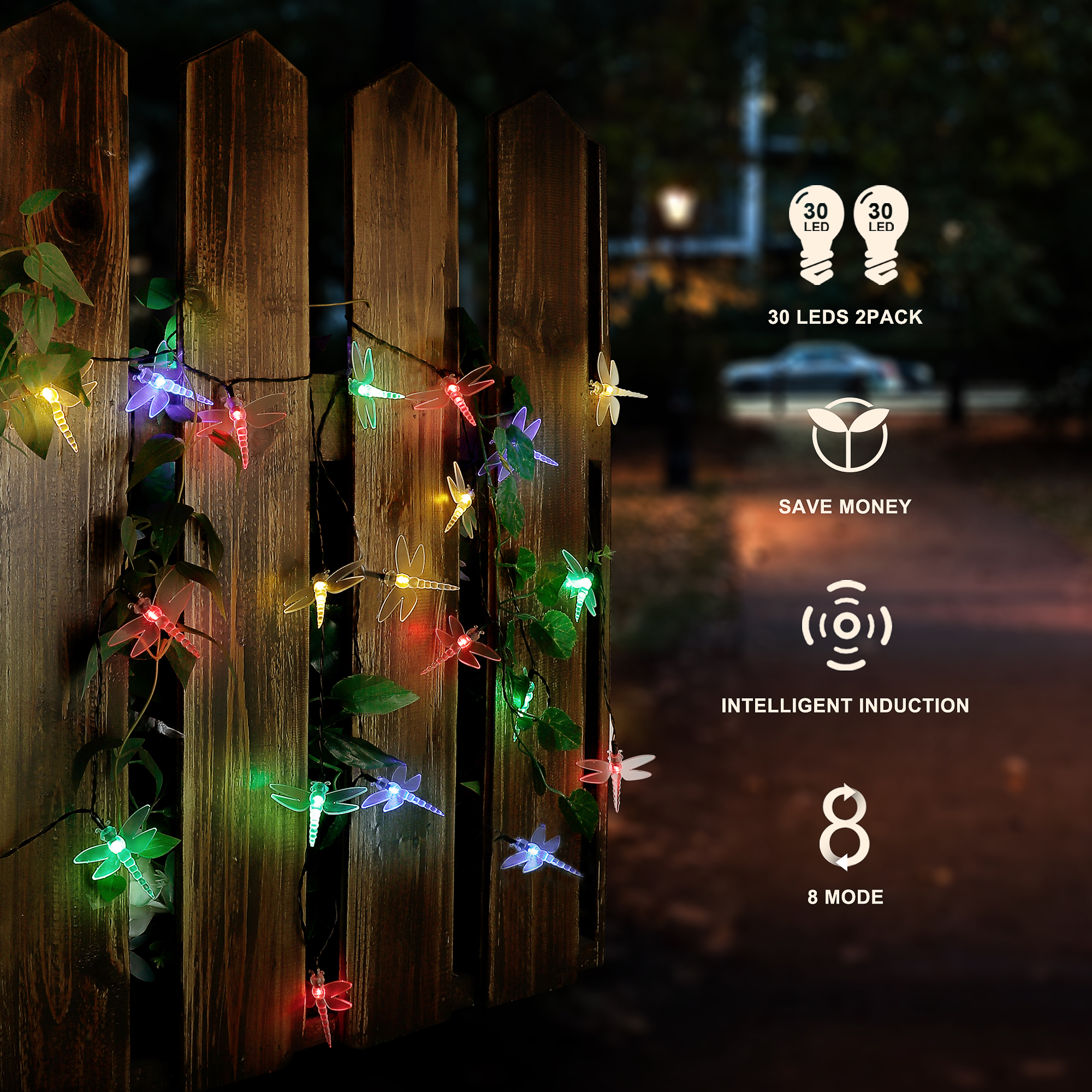 Garden Solar Dragonfly String Light