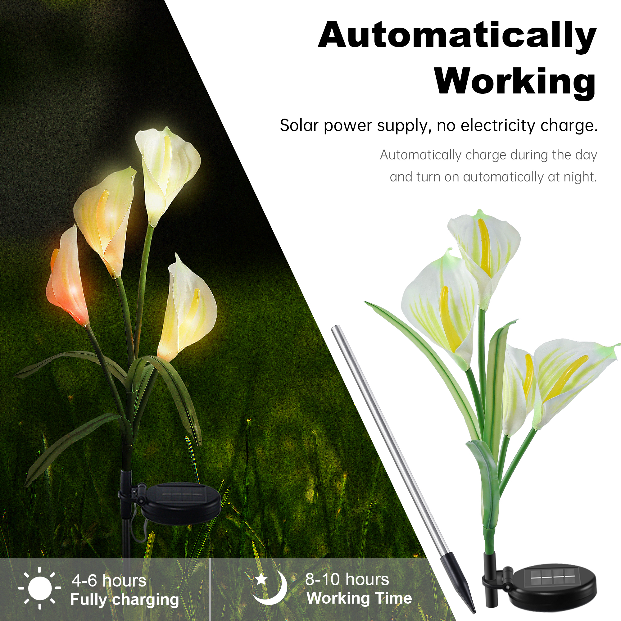 7 Color Calla Lily Solar Flower Lights