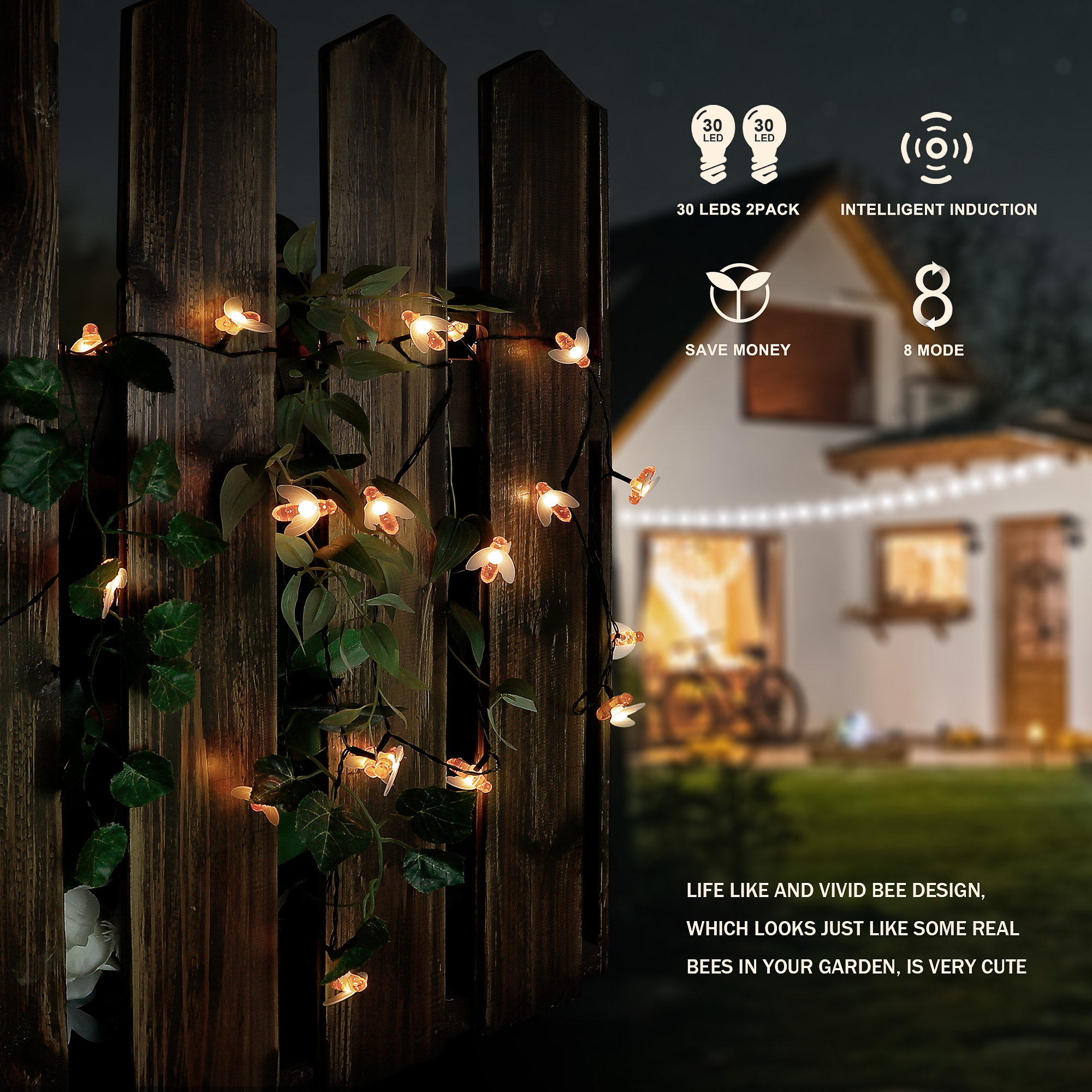 Solar Bee String Lights