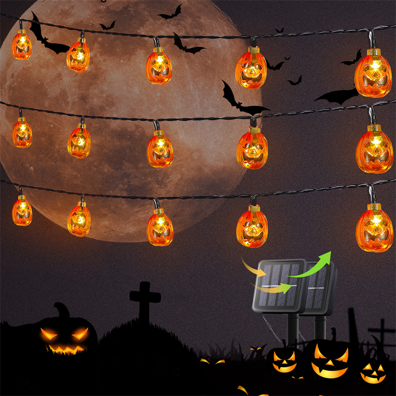 20LED Halloween Solar Pumpkin String Lights
