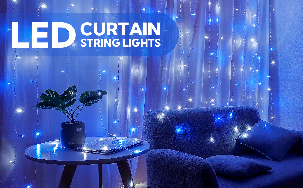 Window Curtain String Lights