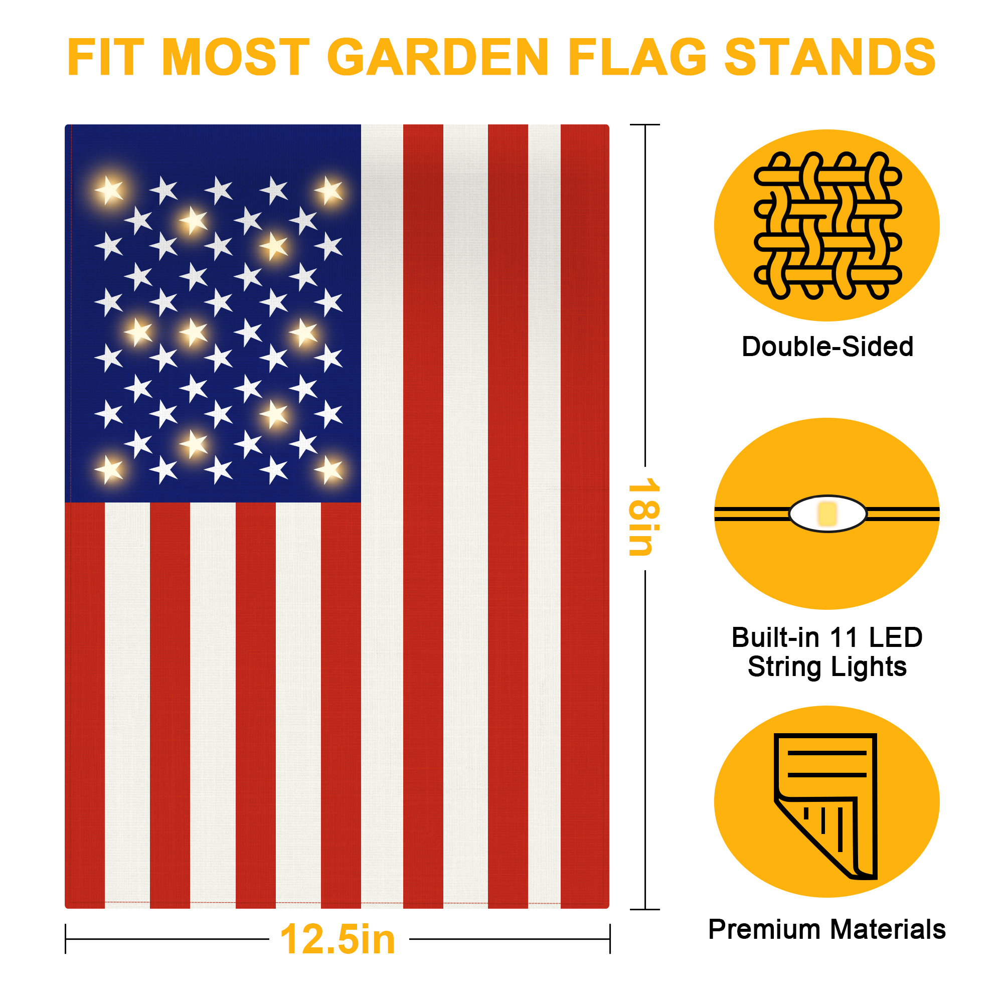 Solar Panel Americian Garden Flag