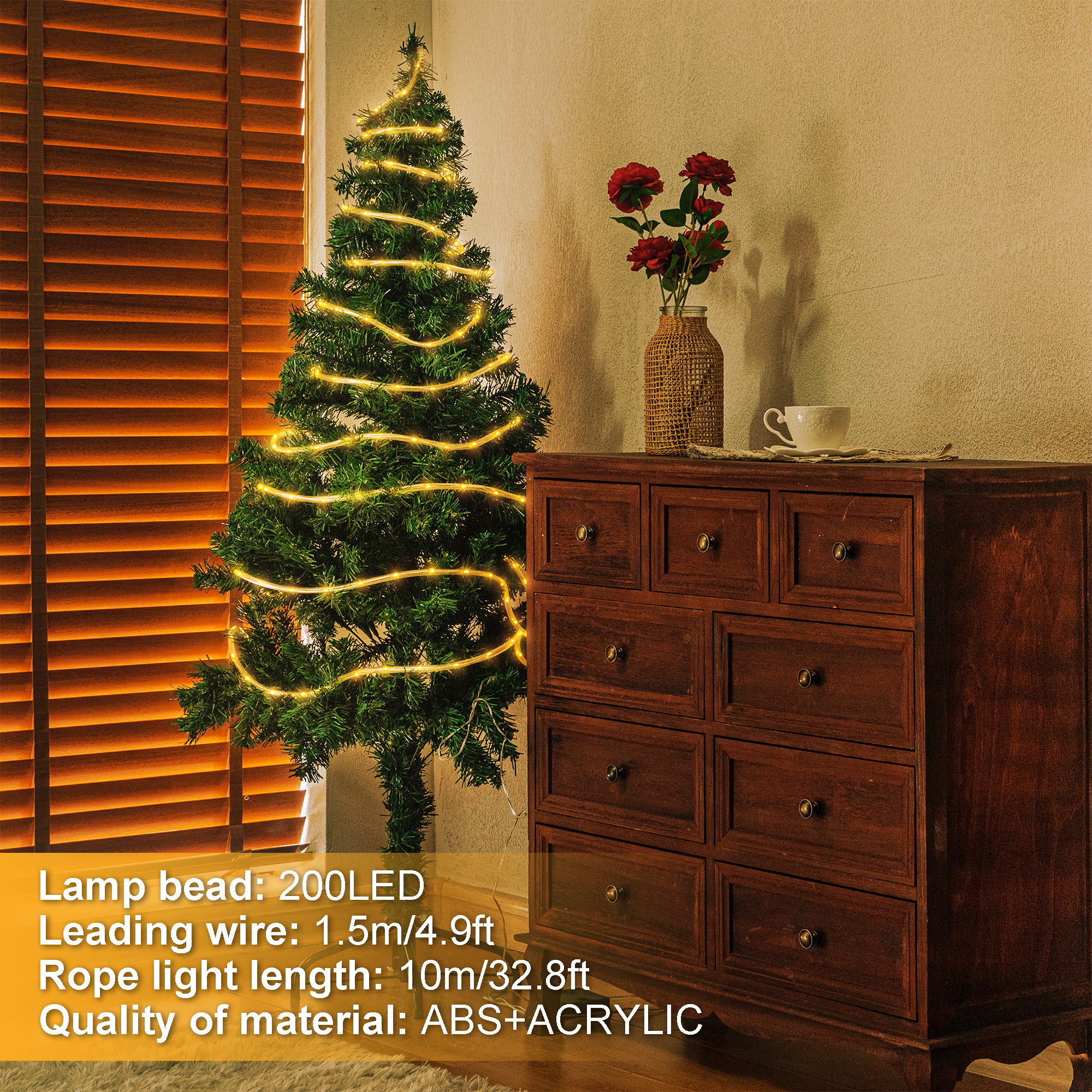 Copper Wire Pipe Twinkling Solar String Lights