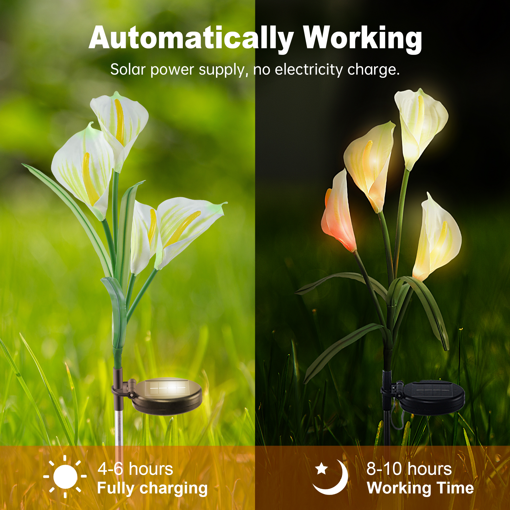 7 Color Calla Lily Solar Flower Lights