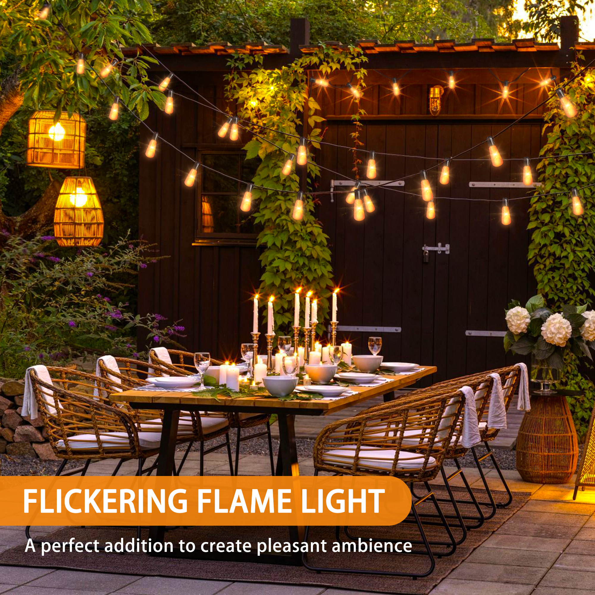 22Ft 20LED Flickering Flame String Lights