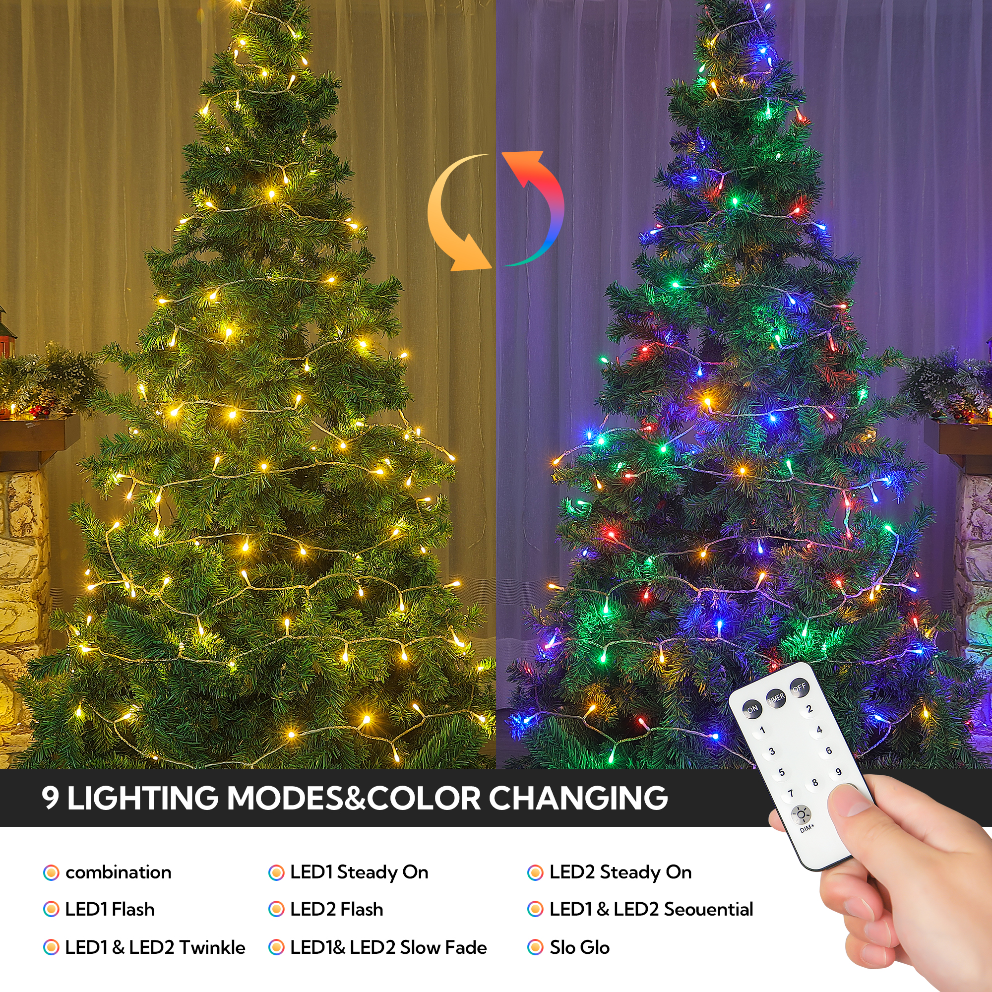 Color Changing Remote Control String Lights