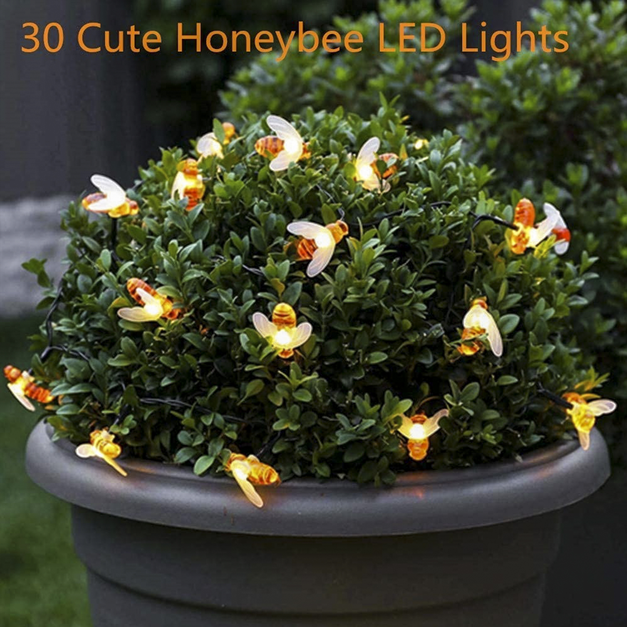 30LED Waterproof Solar Bee String Lights