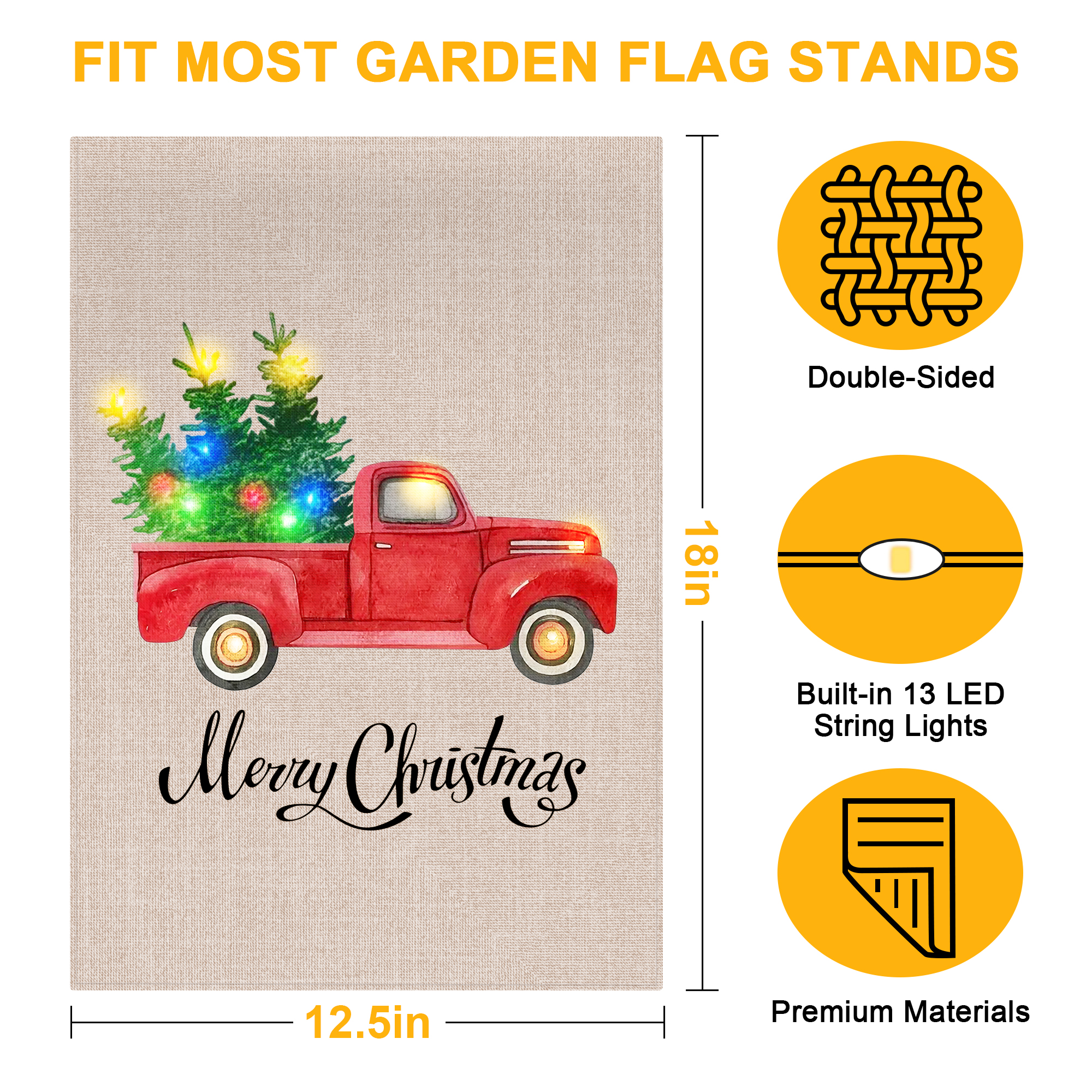Christmas Decor Garden Truck Flag