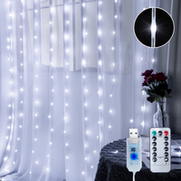 3*3m LED Rubber Wire Curtain String Lights