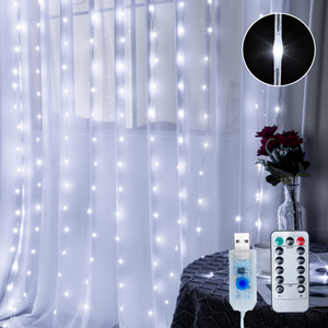 3*3m LED Rubber Wire Curtain String Lights