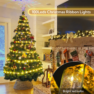 32FT 100 LED Ribbon Bows Lights