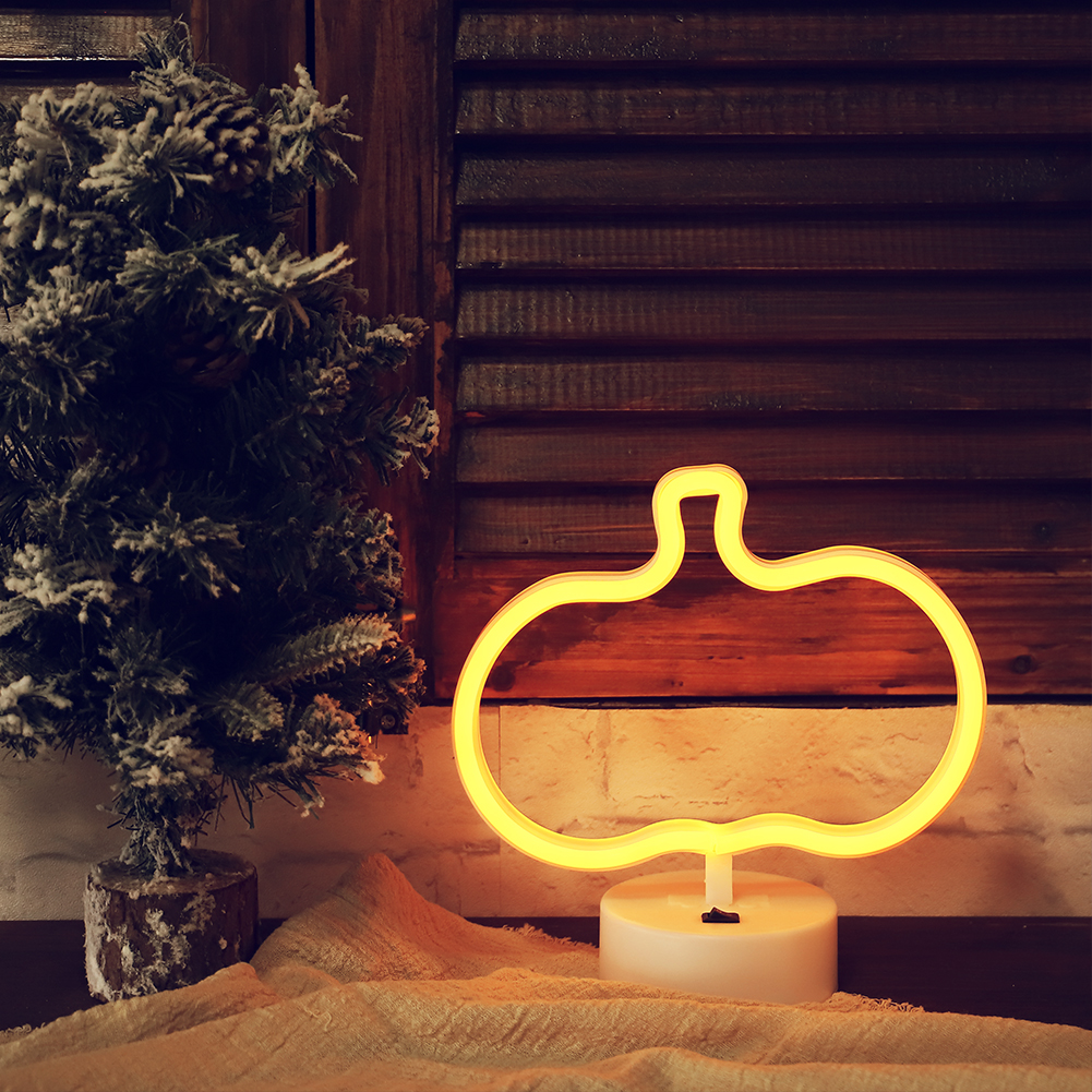 Pumpkin Sign Neon Night Lights
