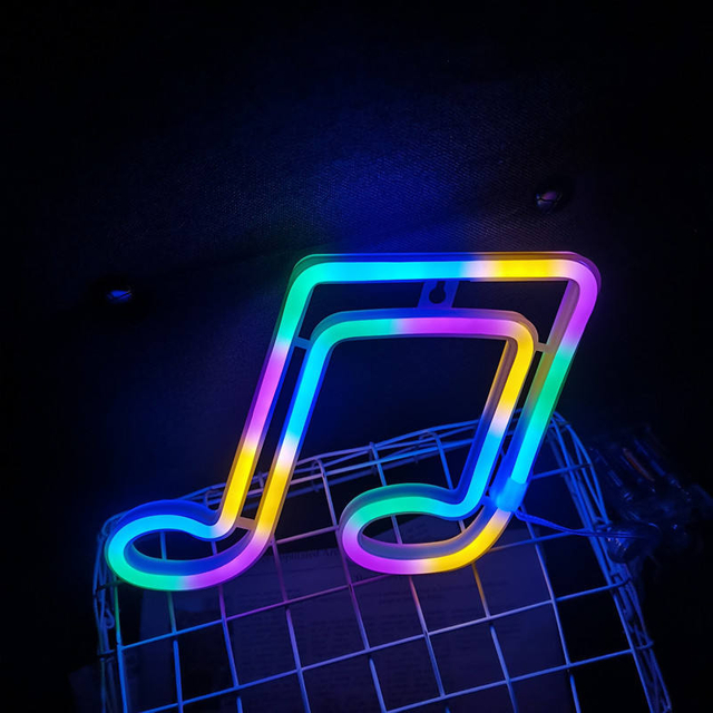 Note pattern Sign Decor Neon Light