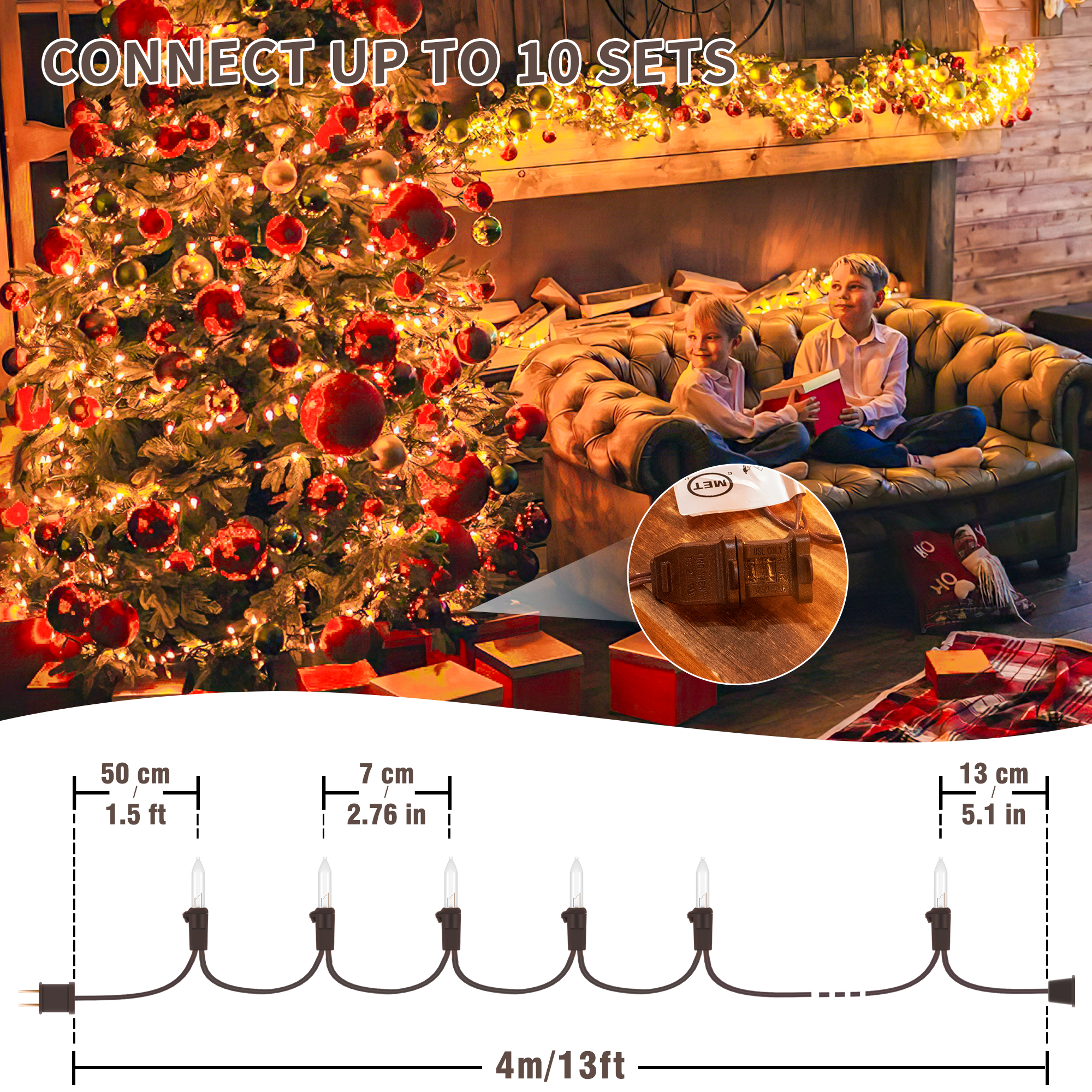 Brown Wire Christmas Decoration Light