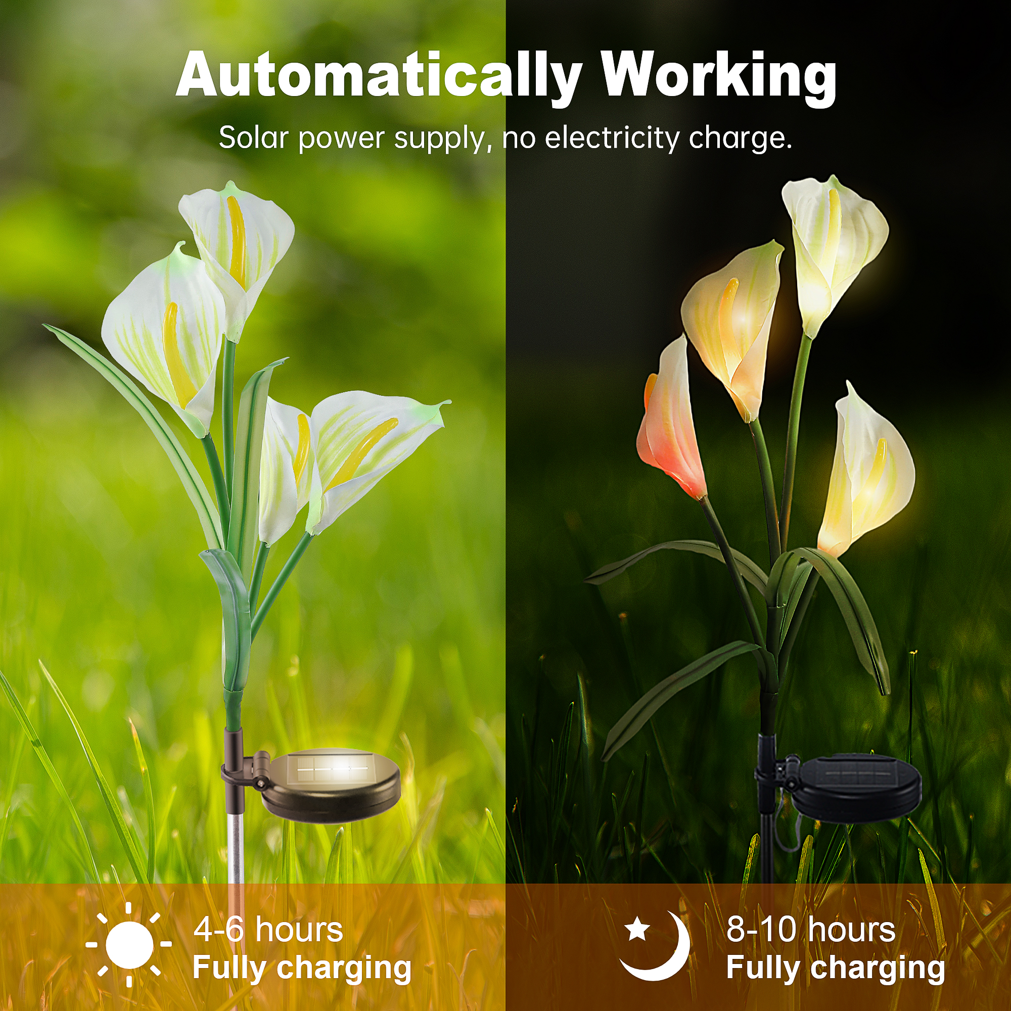 7 Color Calla Lily Solar Flower Lights