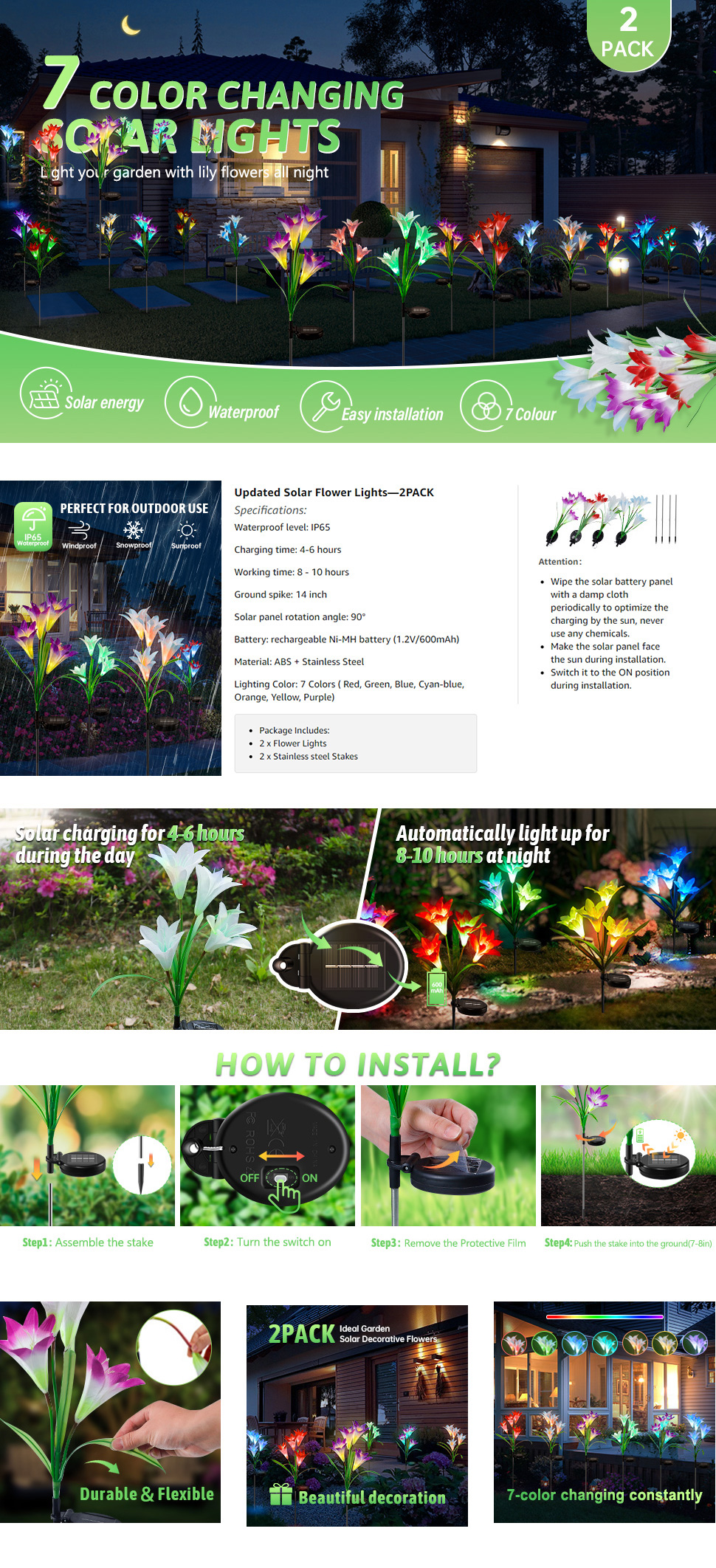 Calla Lily Solar Flower Lights