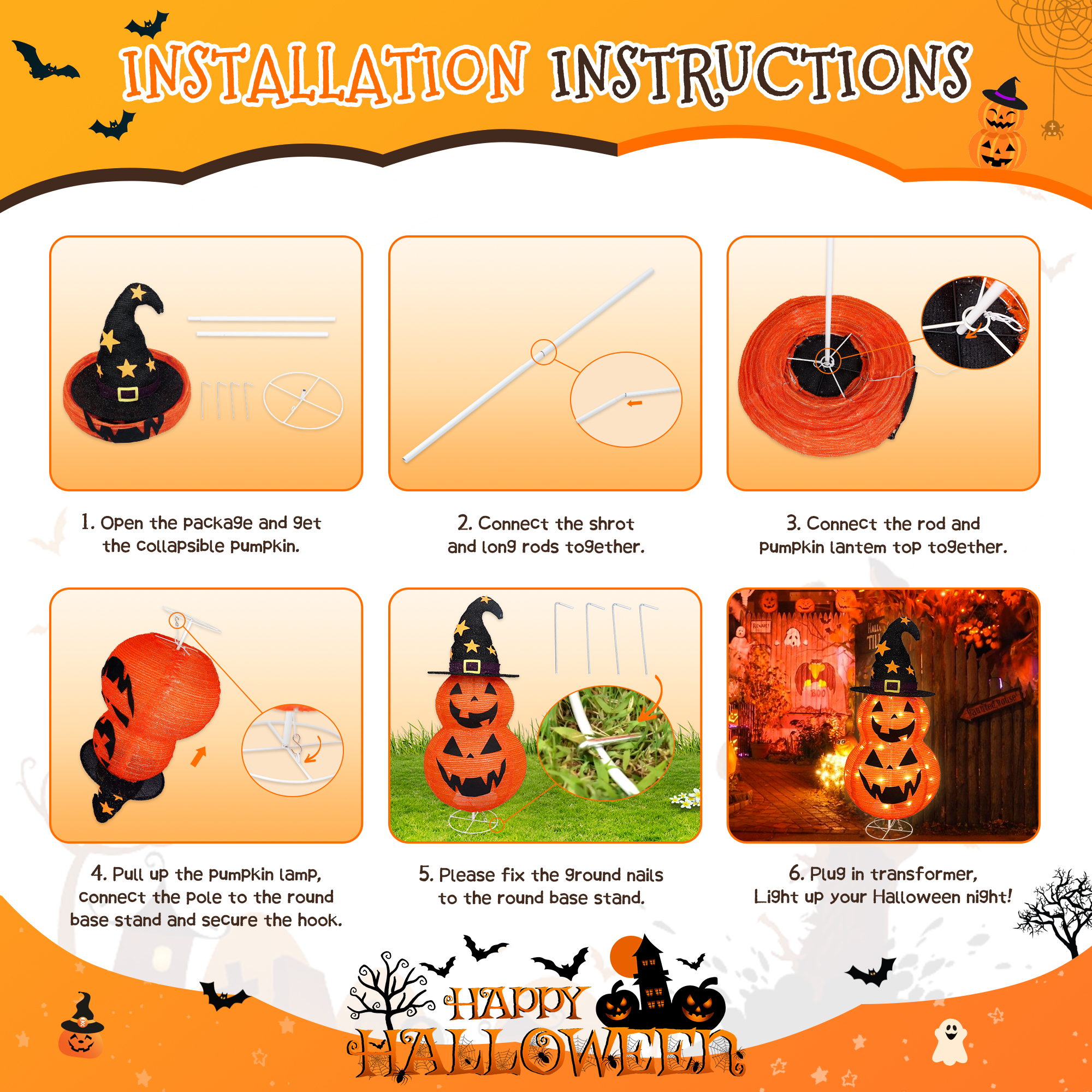 Halloween Collapsible Pumpkin Light