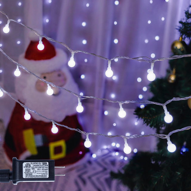 White Led Christmas Globe String Lights