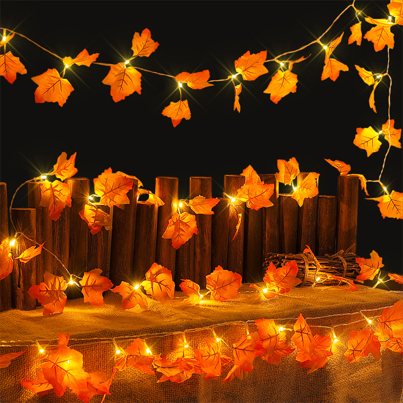 Thanksgiving Festival Maple Leaf String Lights