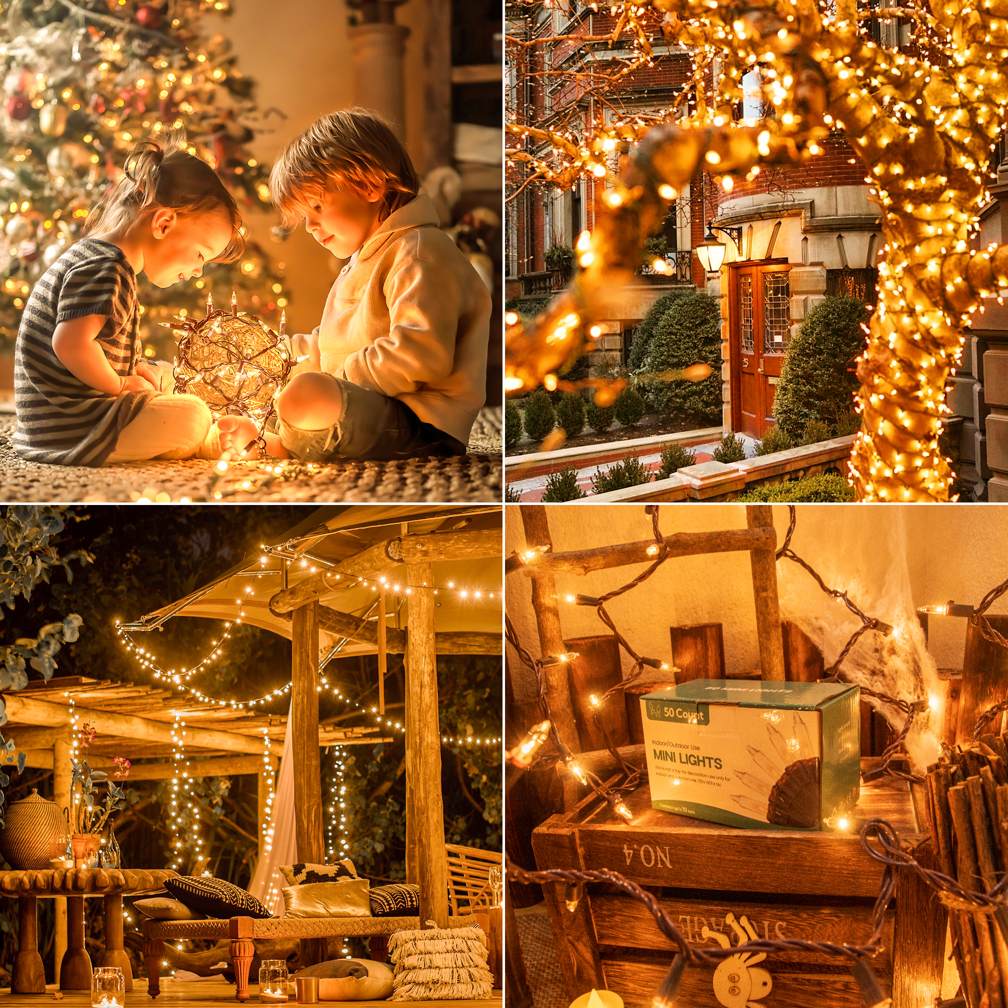 Brown Wire Christmas Decoration Light