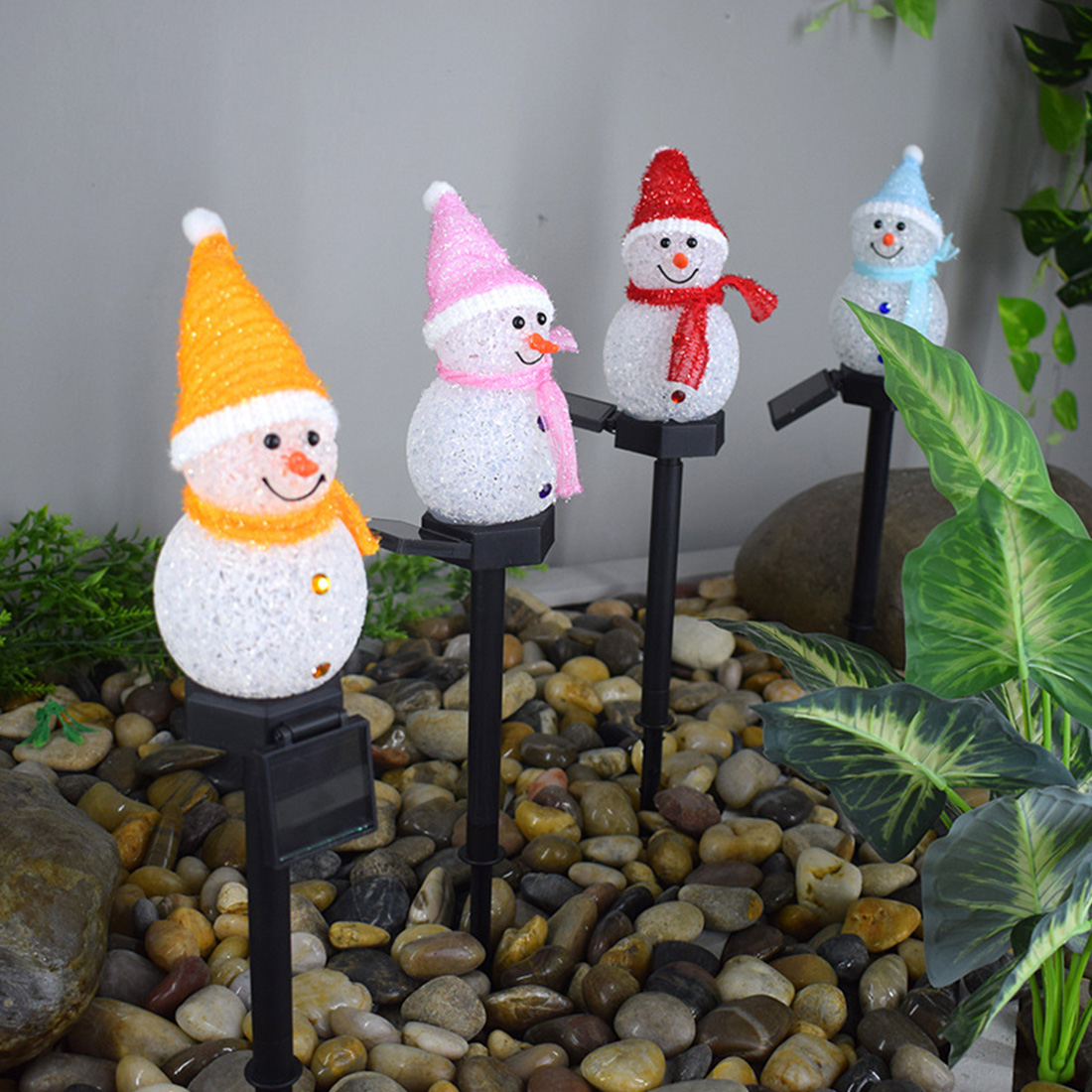  Solar Energy Snowman Stake Lights