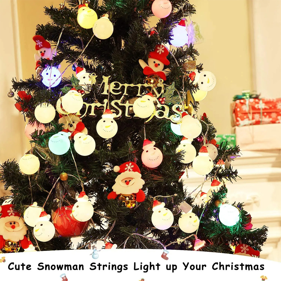 Snowman Battery Powered Decoration Christmas Light Scene Picture