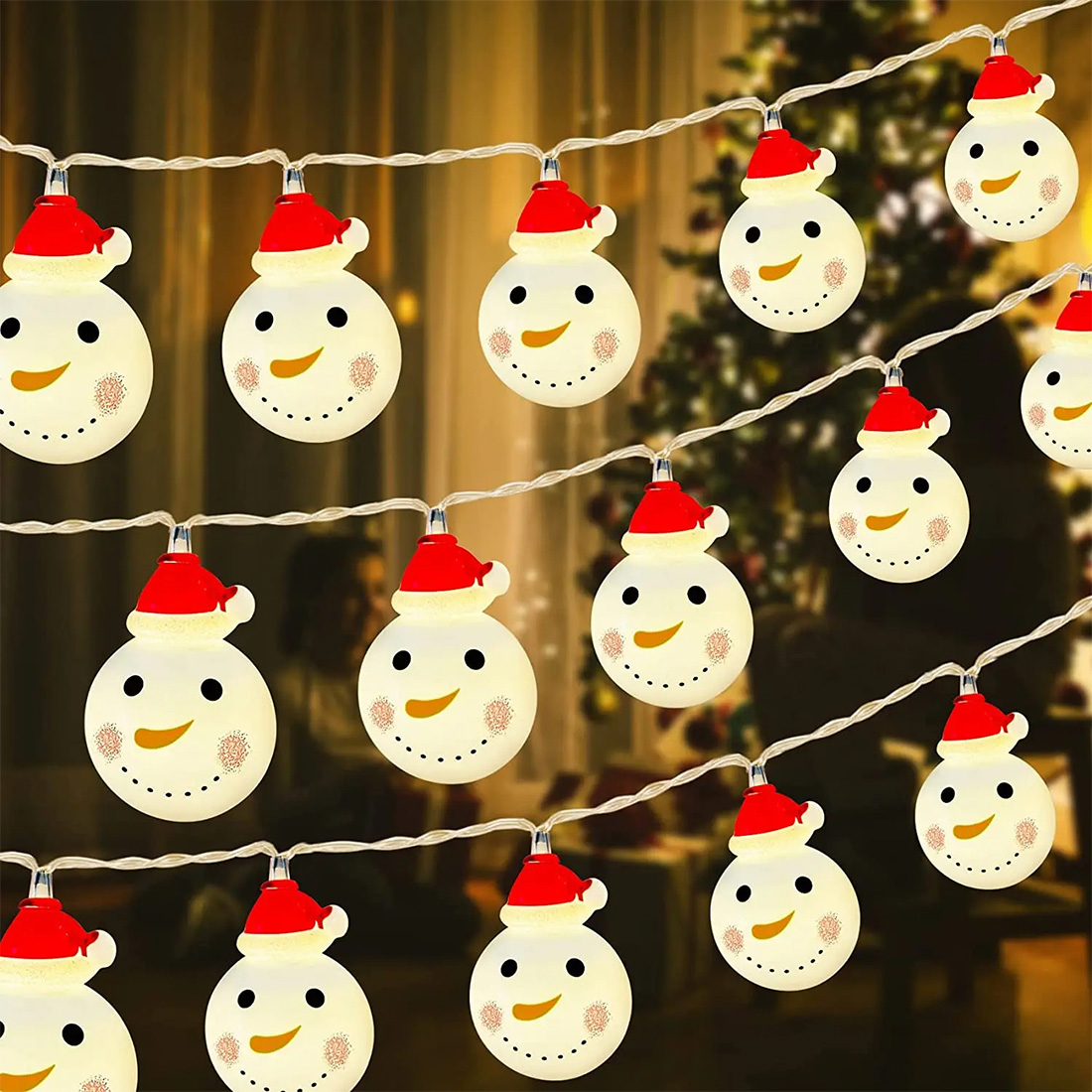 Snowman Battery Powered Decoration Christmas Light Scene Picture