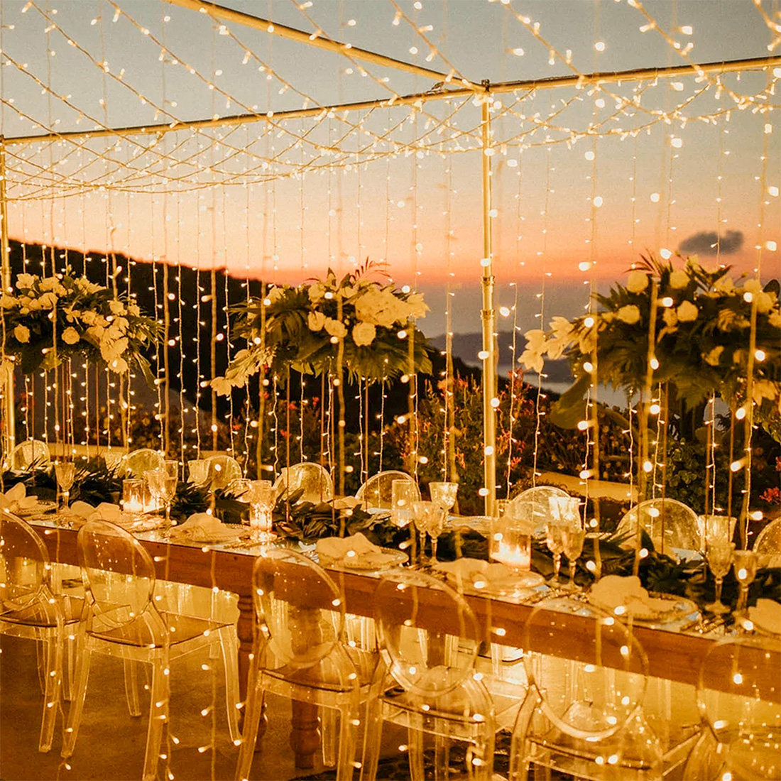 Waterfall Fairy Curtain String Lights Display Picture