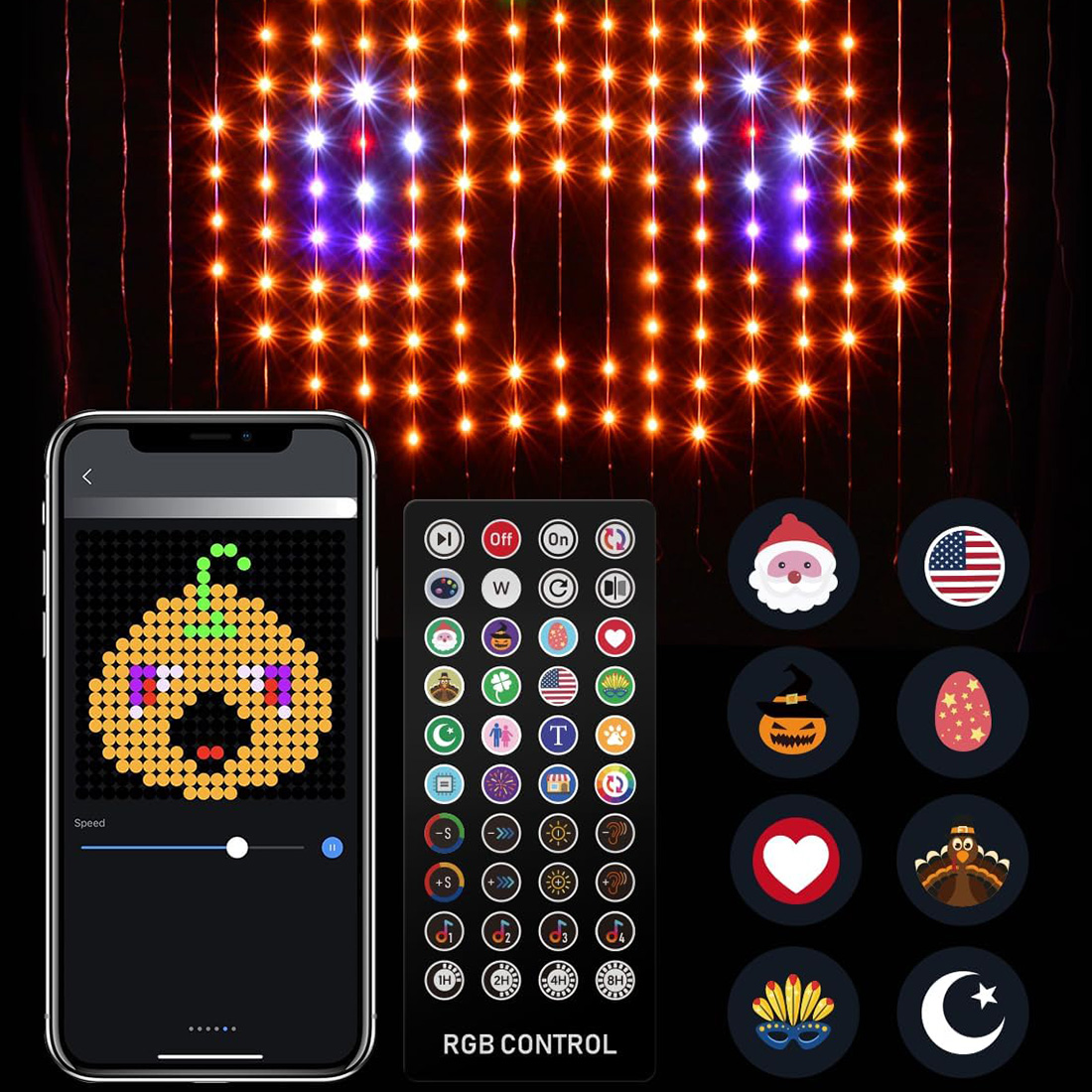 Smart Bluetooth App Curtain Lights Show Picture