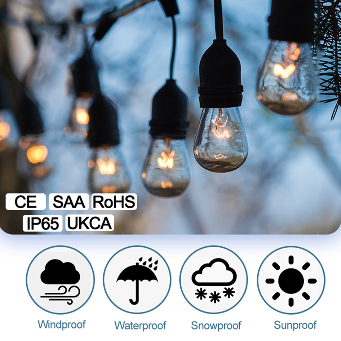  Edison Led Globe Ball S14 Bulb Waterproof Introduce Picture