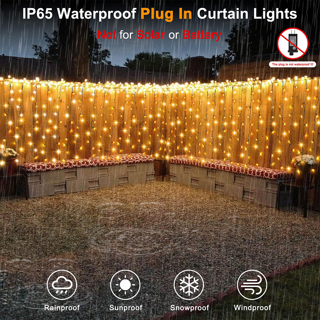 Wall Hanging Fairy String Lights Waterproof IP65 Picture