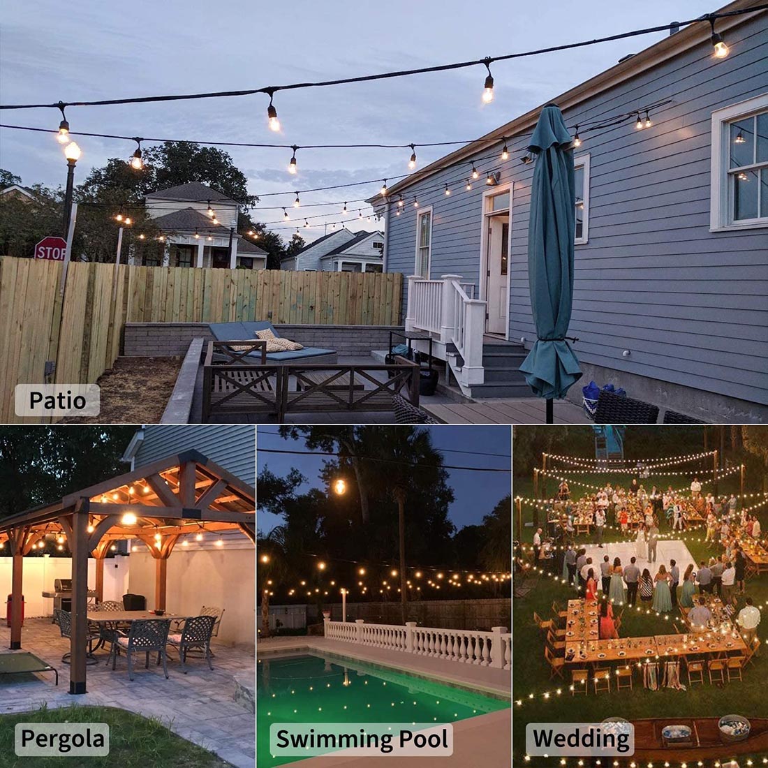 Commercial Grade Weatherproof Outdoor String Lights Scene Picture