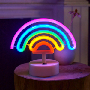 Rainbow Neon Lights with Pedestal