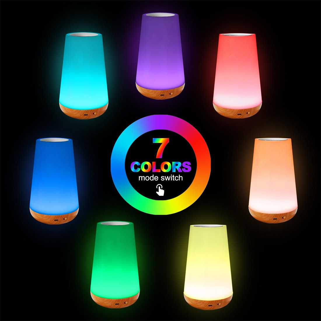 Bedroom RGB Colours Bedside Lamp