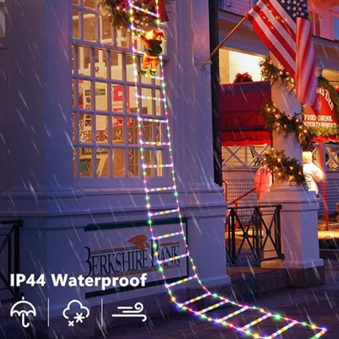 LED Ladder Lights with Climbing Santa Claus Discribe Picture